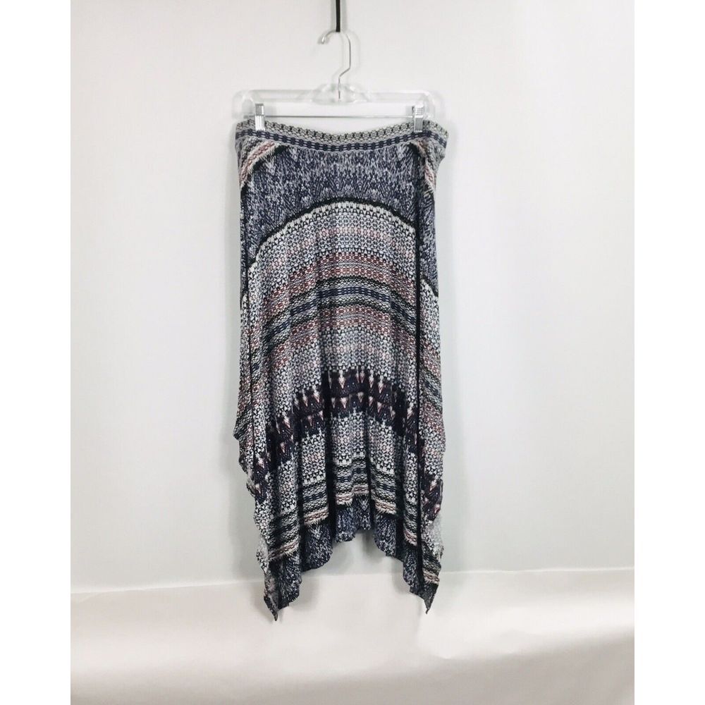 Cato Skirt Elastic waist Blue white Hight low hem Womens Size 18/20 W